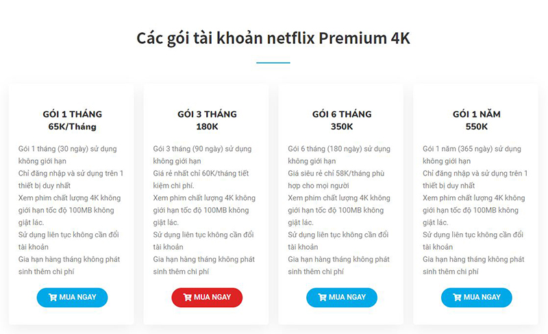 Đăng ký tài khoản netflix tại website taikhoannetflix.com