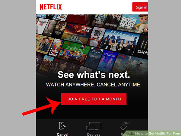 bước 2 bắt đầu bằng cách sử dụng gói dịch vụ netflix miễn phí