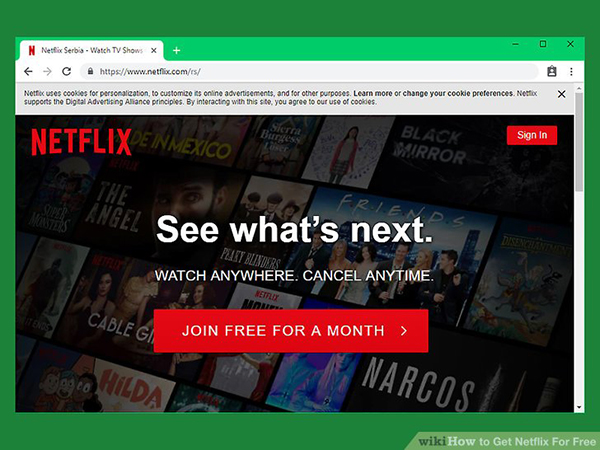 Bước 1 truy cập website netflix